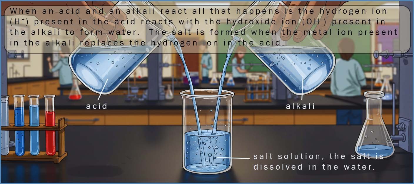 Neutralisation showing that a salt and water are formed.